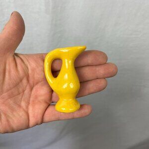 Vintage Miniature Ceramic Pitcher 2.5" Doll House Cottage‎ French Countryside